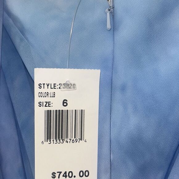 NEW TERI JON by Rickie Freeman Watercolor Floral Midi-dress in Light Blue NWT - Picture 16 of 16